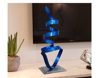 Metal Sculpture Modern Centerpiece Indoor Outdoor Art Coffee Etsy