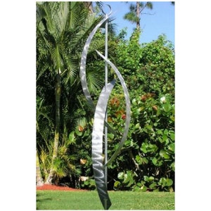 Metal Sculpture, Indoor Outdoor Art, Abstract Garden Decor Large Yard Sculpture Modern Metal Art Silver Centinal by Jon Allen image 5