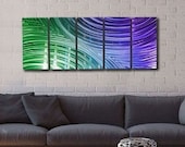 ZZZModern Metal Wall Art, Multi Panel Wall Art, Abstract Painting, Large Artwork, Wall Hanging - Mardi Gras Synchronicity by Artist