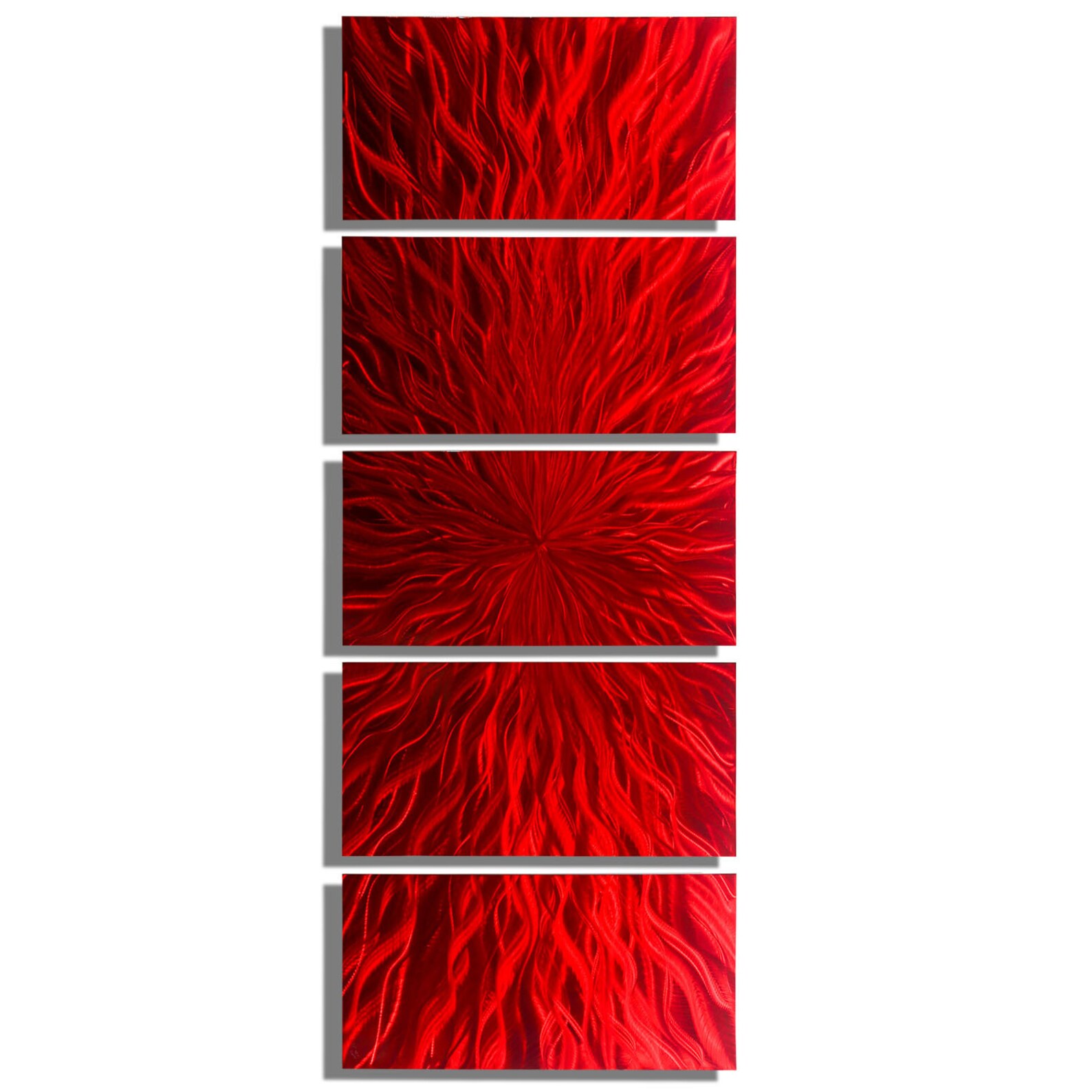 Red Metal Wall Art Multi Panel Wall Art Abstract Painting Etsy