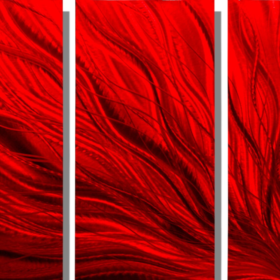 Large Red Modern Metal Wall Art Multi Panel Wall Art Office Etsy
