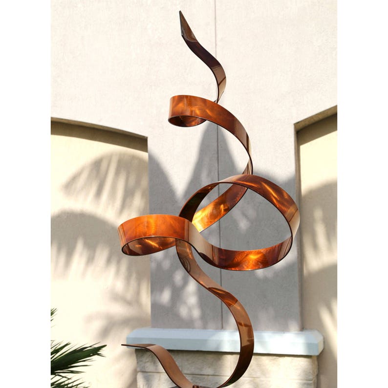 Abstract Metal Sculpture, Indoor Outdoor Art, Large Yard Sculpture Copper Sculpture Copper Perfect Moment by Jon Allen image 7