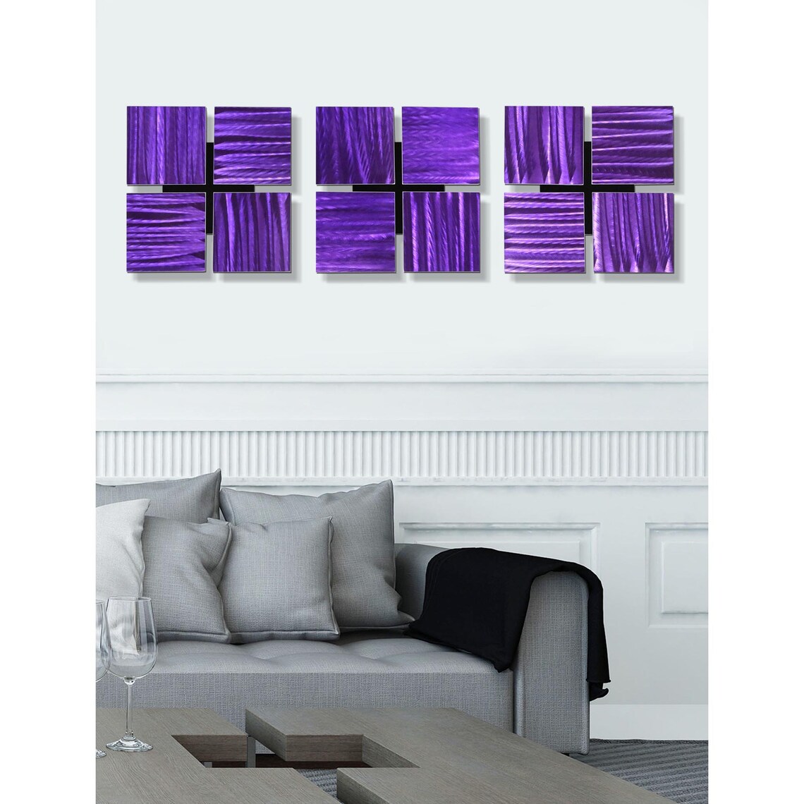 Purple Metal Wall Art Modern Metal Art 3D Wall Sculpture Etsy