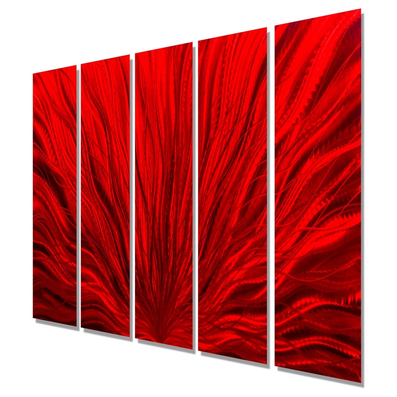 Red Metal Wall Art Multi Panel Wall Art Abstract Painting Etsy Australia