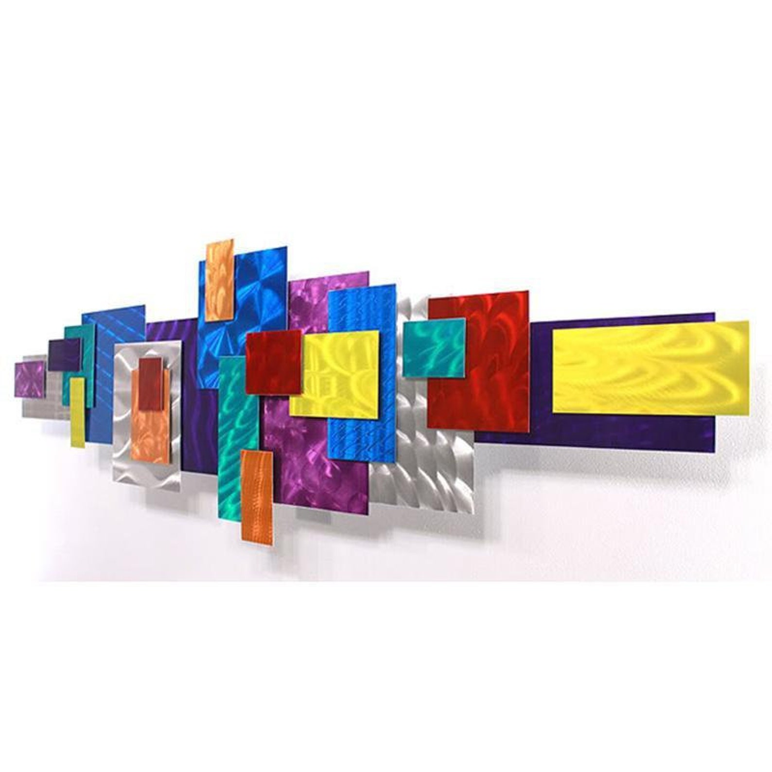 Colorful Metal Wall Art Large Geometric Art Abstract 3D Wall Etsy