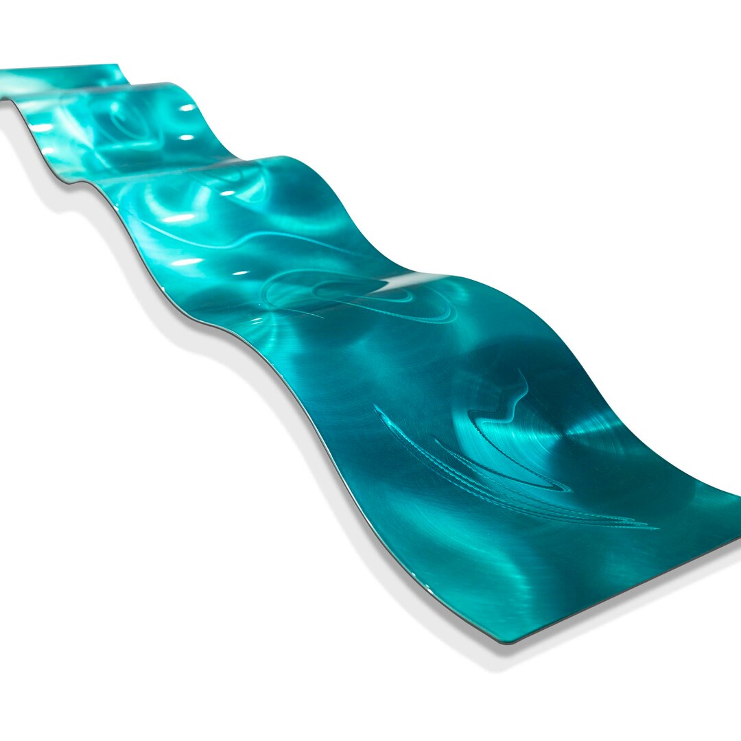 Aqua Metal Wall Art Indoor Art Modern Metal Art Abstract 3D Etsy