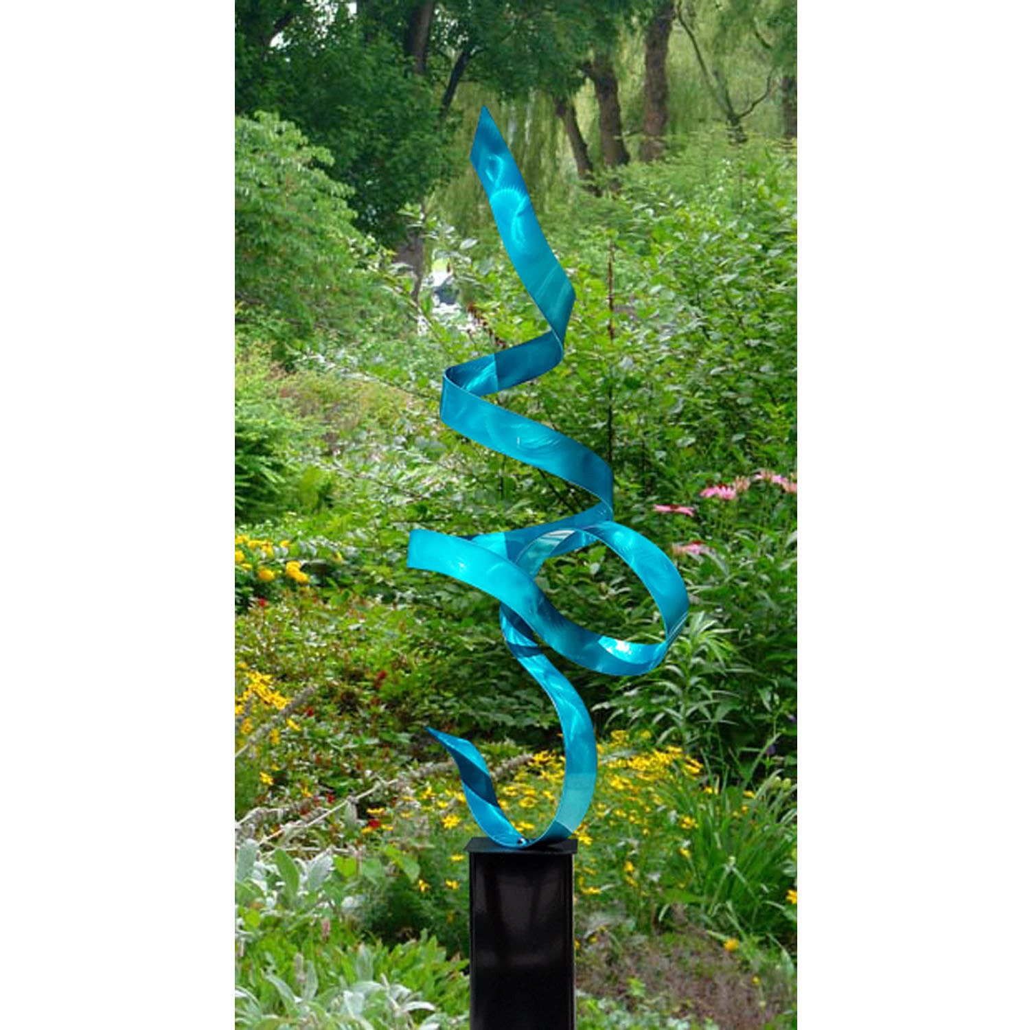 Large Aqua Garden Sculpture Modern Metal Art Sculpture for | Etsy