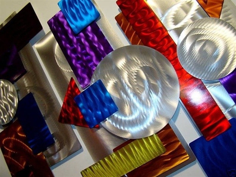 Colorful Metal Wall Art Large Geometric Art Abstract 3D Wall Etsy