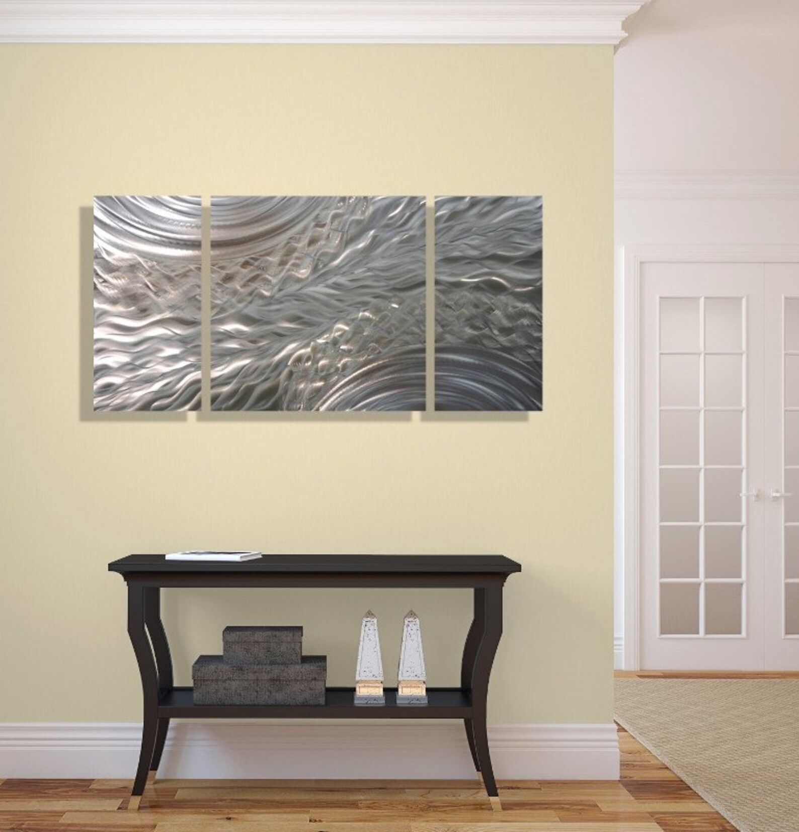 Silver & Gold Abstract Painting Metal Wall Art Multi Panel Etsy
