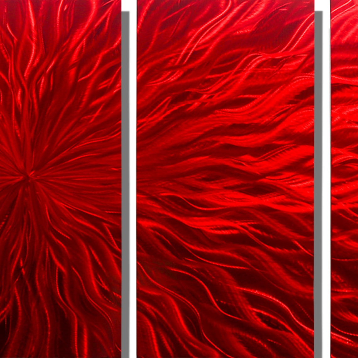 Red Metal Wall Art Multi Panel Wall Art Abstract Painting Etsy