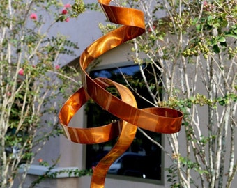 Abstract Metal Sculpture, Indoor Outdoor Art, Large Yard Sculpture Copper Sculpture - Copper Perfect Moment by Jon Allen