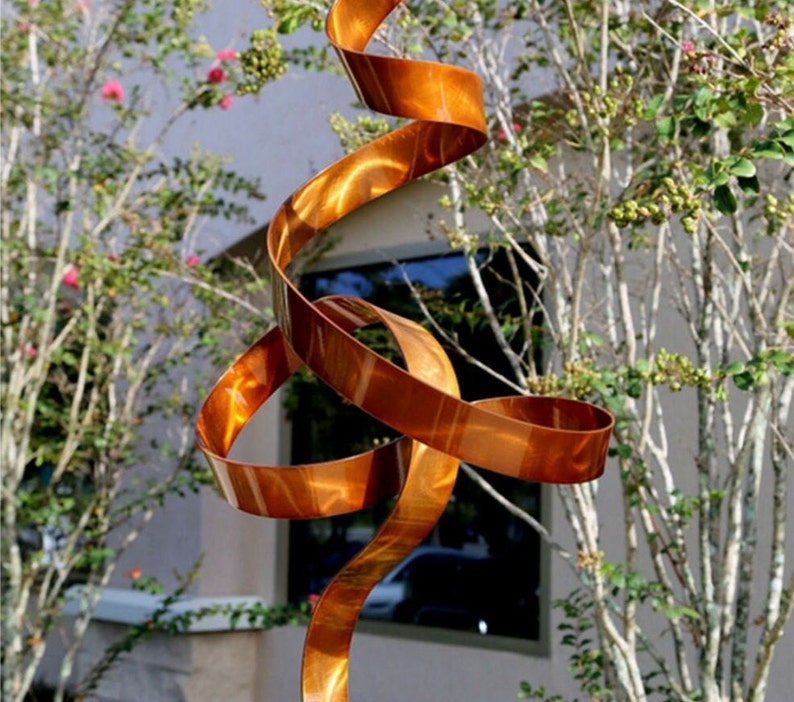 Abstract Metal Sculpture, Indoor Outdoor Art, Large Yard Sculpture Copper Sculpture Copper Perfect Moment by Jon Allen image 2