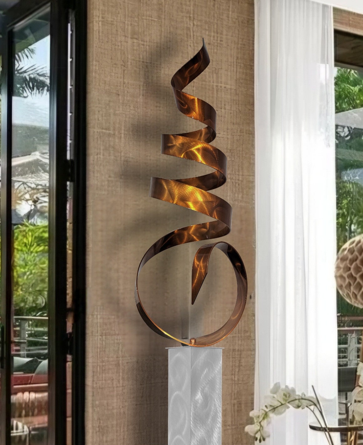 Large Metal Sculpture, Abstract Indoor Outdoor Art, Modern Garden Statue Pool Decor Copper Sea Breeze by Jon Allen - Etsy Large Metal Sculpture, Abstract Indoor Outdoor Art, Modern Garden Statue Pool Decor Copper Sea Breeze by Jon Allen - Etsy
