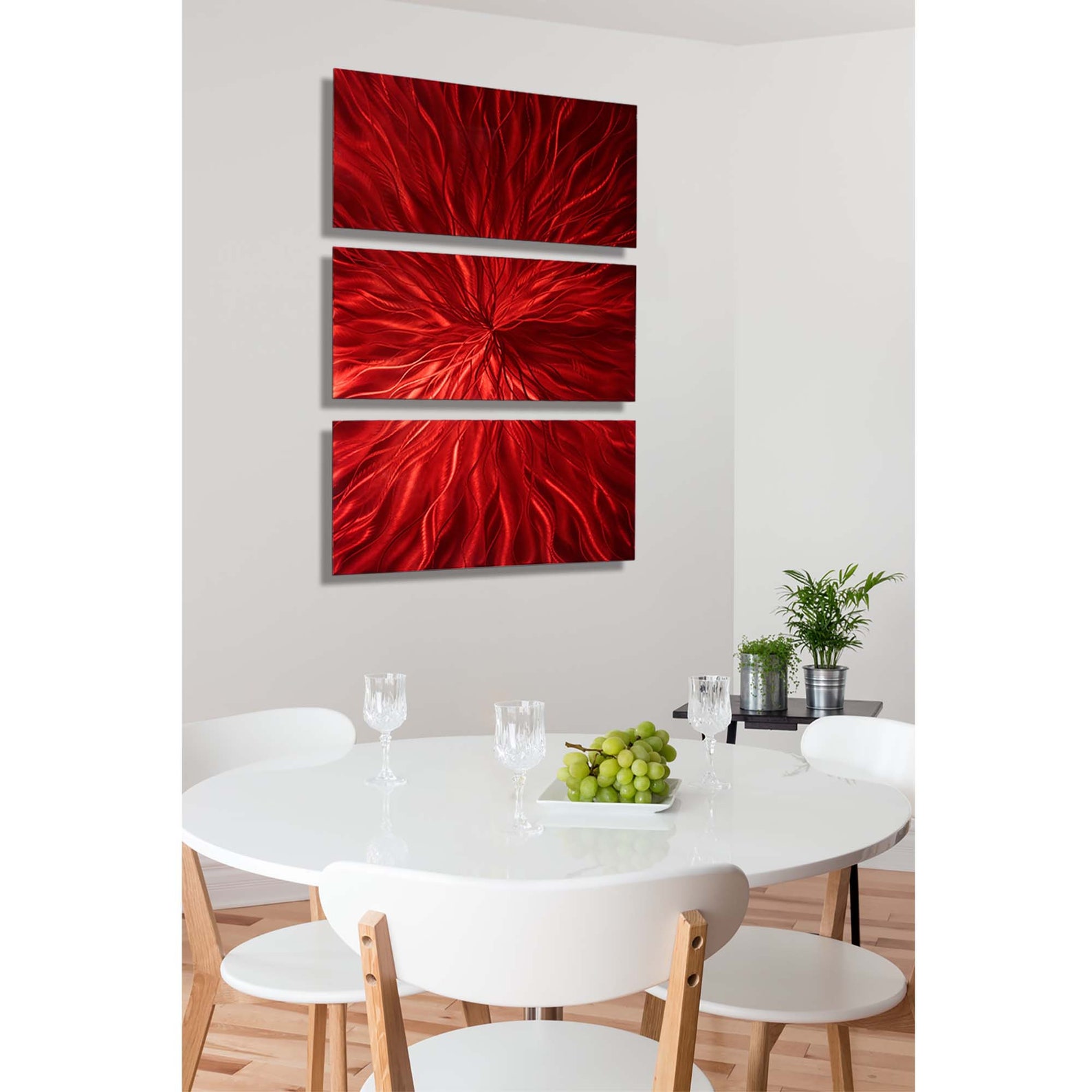Red Metal Wall Art Multi Panel Wall Art Abstract Painting Etsy