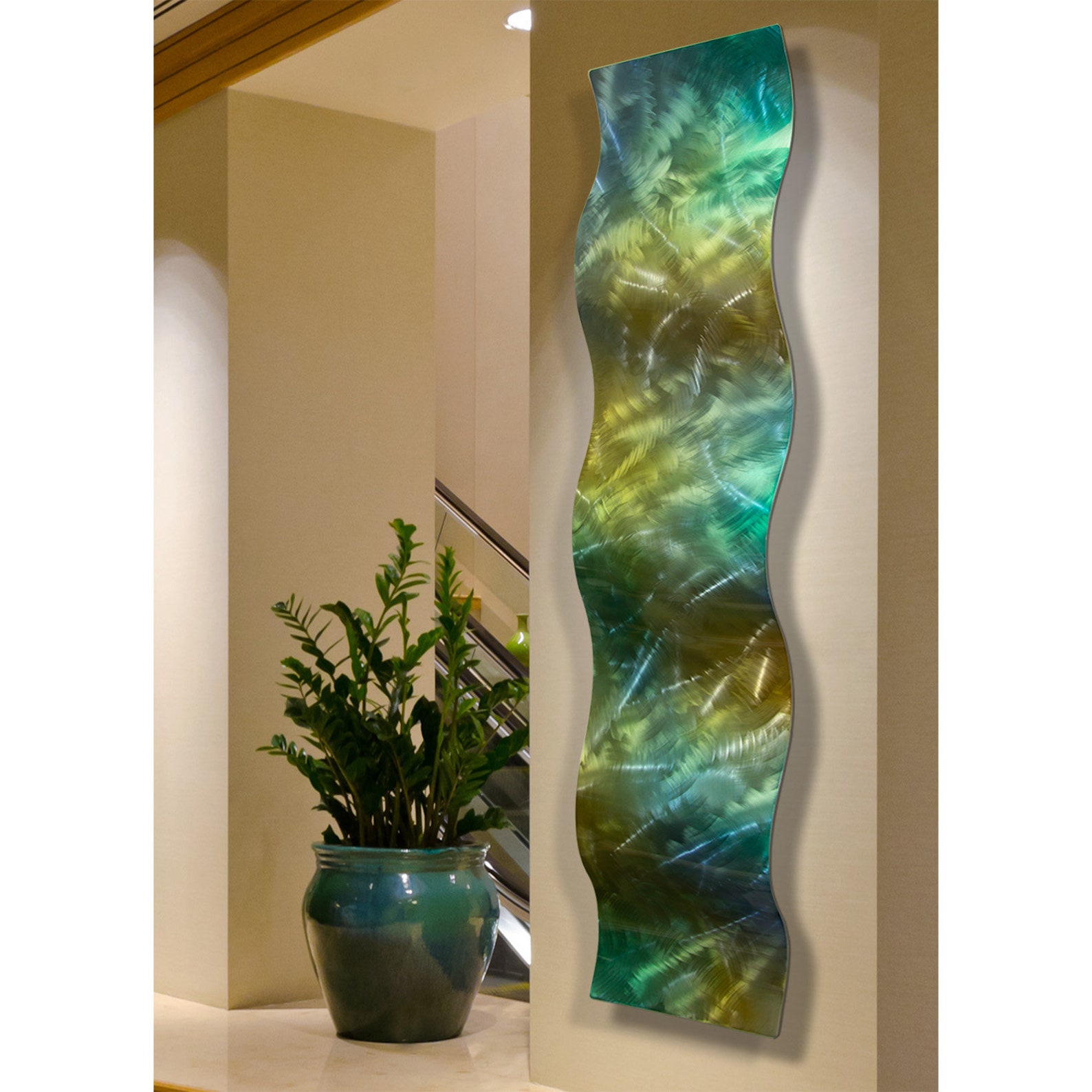 Green Metal Wall Art Indoor Outdoor Art Abstract Art 3D Wall Etsy