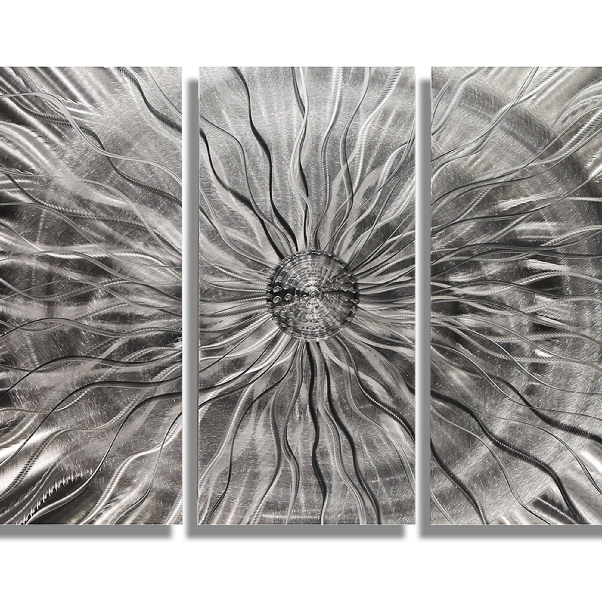 Huge Contemporary Metal Wall Art in Silver Abstract Wall Etsy