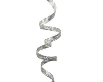 Handcrafted Metal Wall Twist Sculpture – Abstract Aluminum Art (44" x 10") Silver