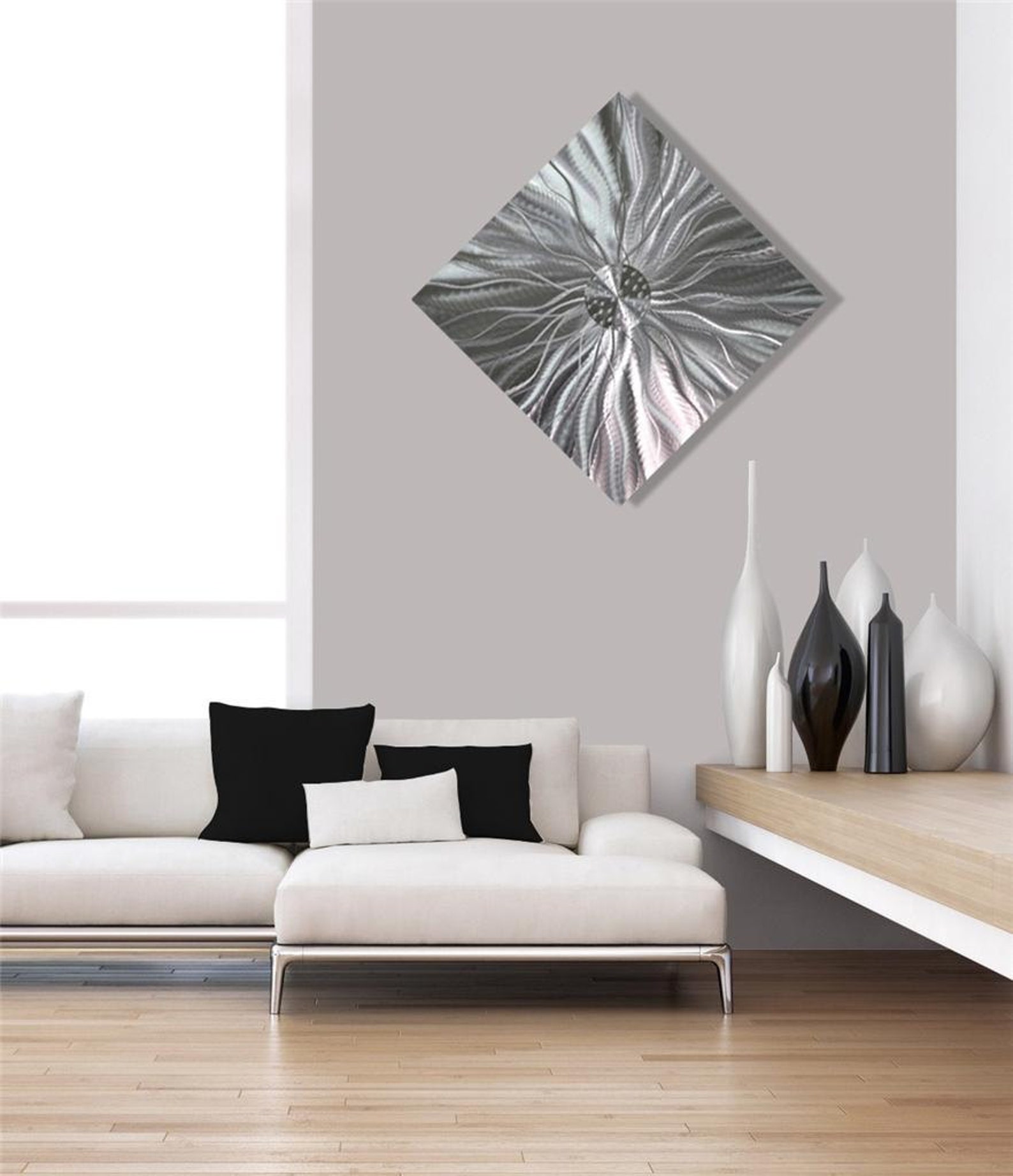 Silver Metal Wall Art Modern Metal Art Abstract Painting Wall Etsy