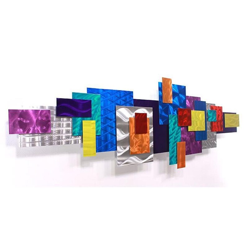Colorful Metal Wall Art Large Geometric Art Abstract 3D Wall Etsy
