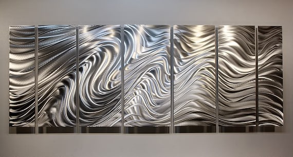 Modern Metal Wall Art, 3D Wall Sculpture, Abstract Indoor Outdoor