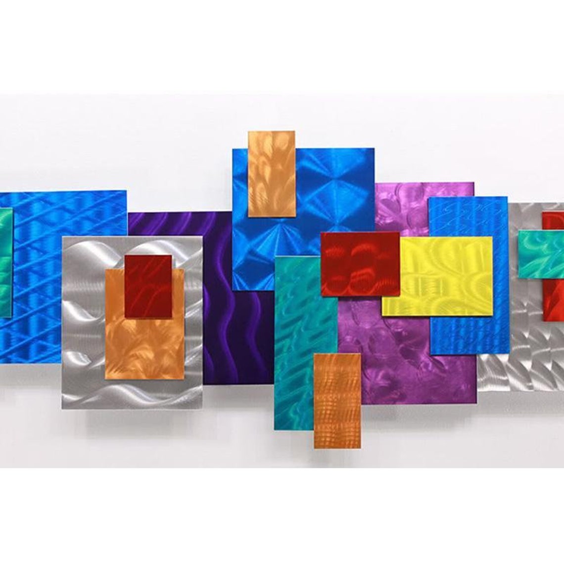 Colorful Metal Wall Art Large Geometric Art Abstract 3D Wall Etsy