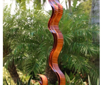 Metal Sculpture Yard Art, Indoor Outdoor Art, Modern Centerpiece Copper Sculpture 41" Tall - Copper Transitions Flat Base by Jon Allen