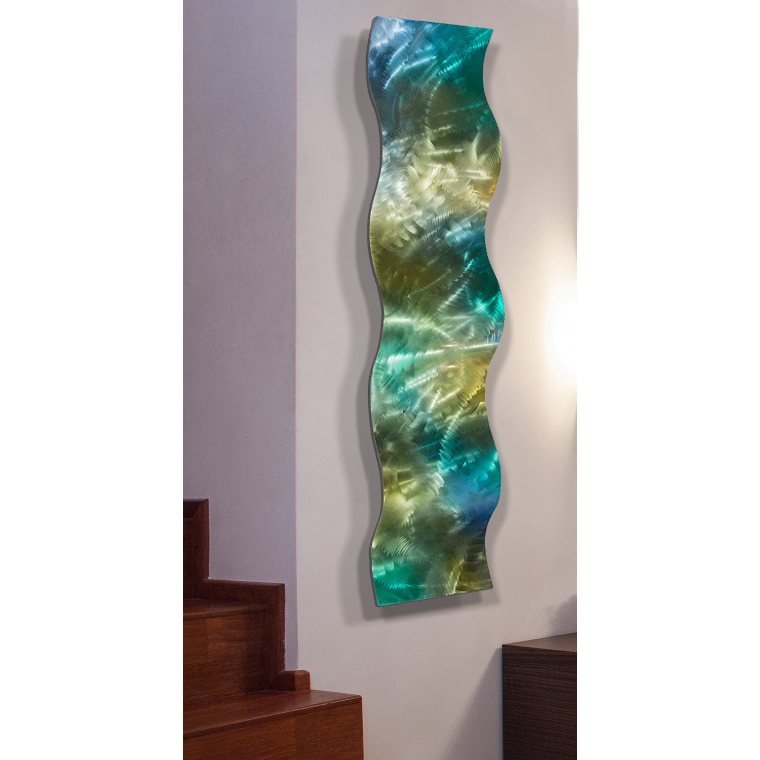 Green Metal Wall Art Indoor Outdoor Art Abstract Art 3D Wall Etsy