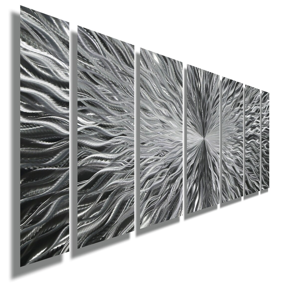 Large Modern Metal Wall Art In Silver Abstract Metal Wall Etsy