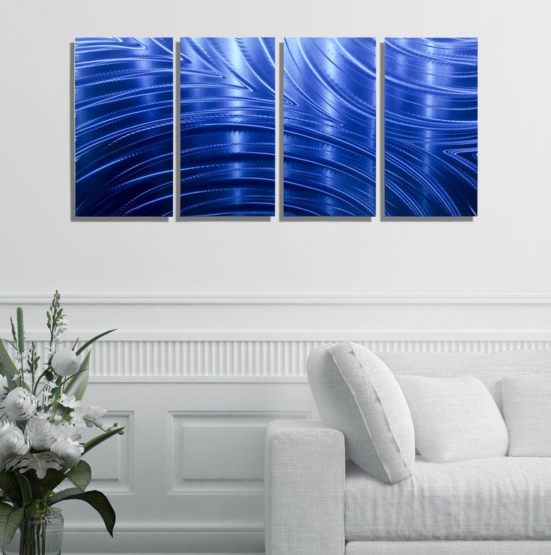 Abstract Painting Metal Wall Art Multi Panel Wall Art Large Etsy