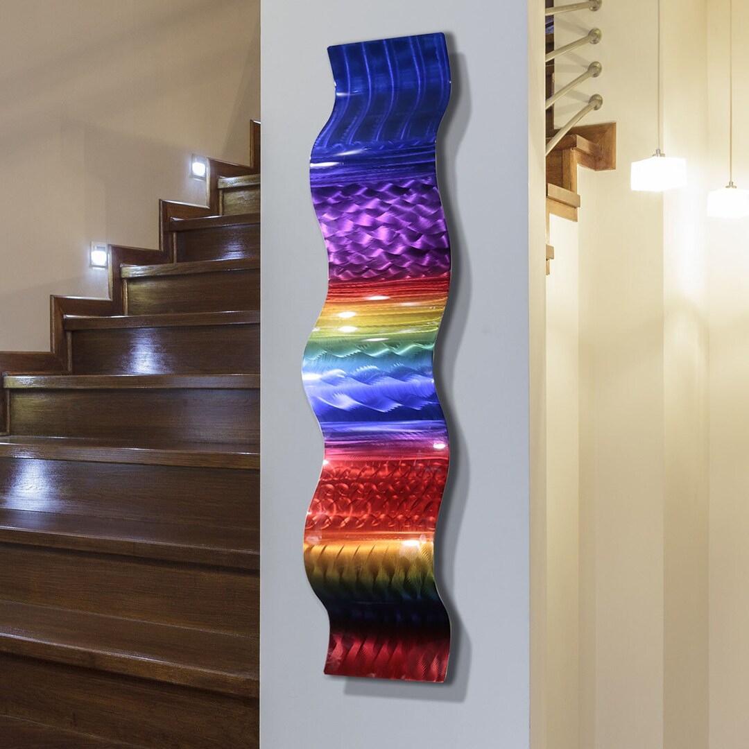 Colorful Metal Wall Art, 3D Wall Sculpture, Abstract Metal Painting