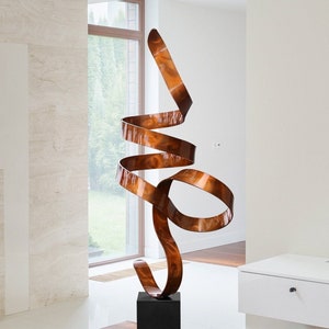 Abstract Metal Sculpture, Indoor Outdoor Art, Large Yard Sculpture Copper Sculpture Copper Perfect Moment by Jon Allen image 3