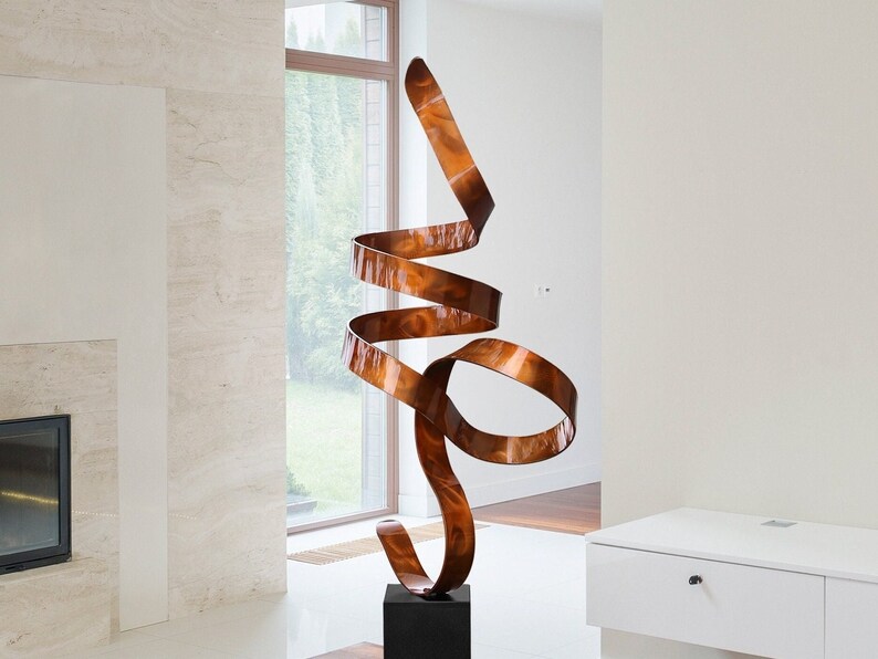 Abstract Metal Sculpture, Indoor Outdoor Art, Large Yard Sculpture Copper Sculpture Copper Perfect Moment by Jon Allen image 3