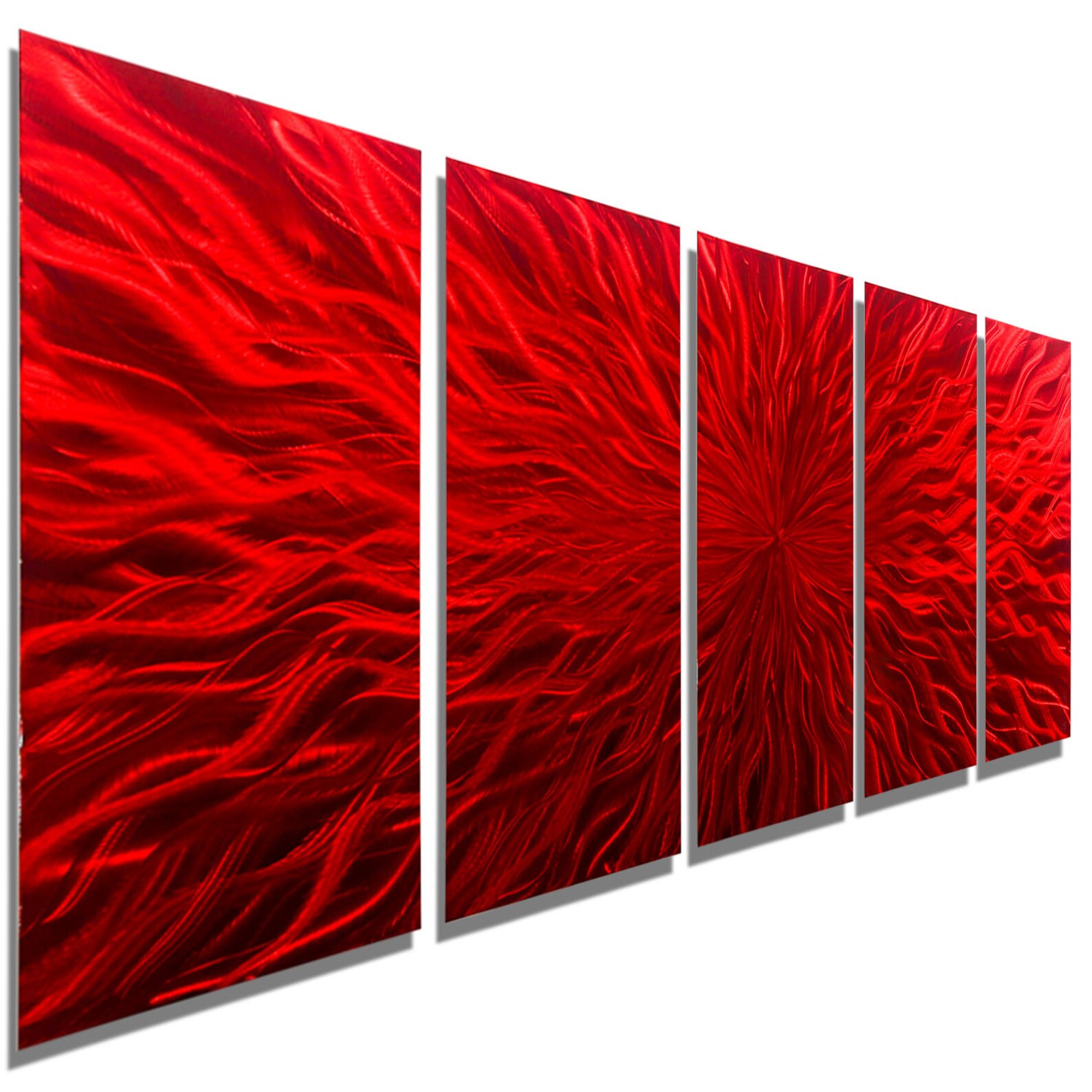 Red Metal Wall Art Multi Panel Wall Art Abstract Painting Etsy