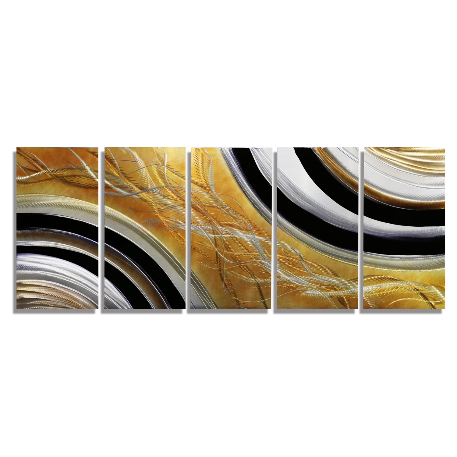 Black & Gold Metal Wall Art Multi Panel Wall Art Abstract Etsy