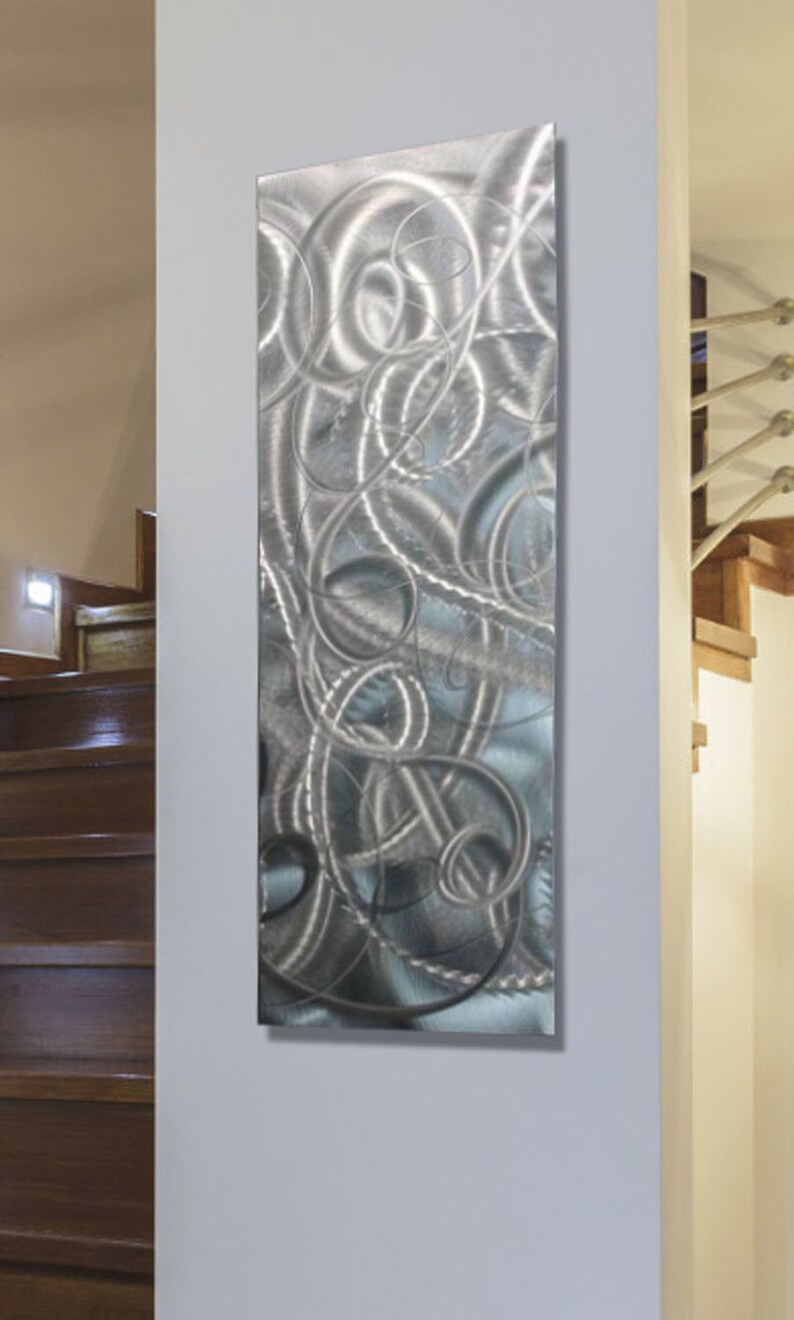 Silver Painting Metal Wall Art Modern Metal Art Abstract 3D Etsy