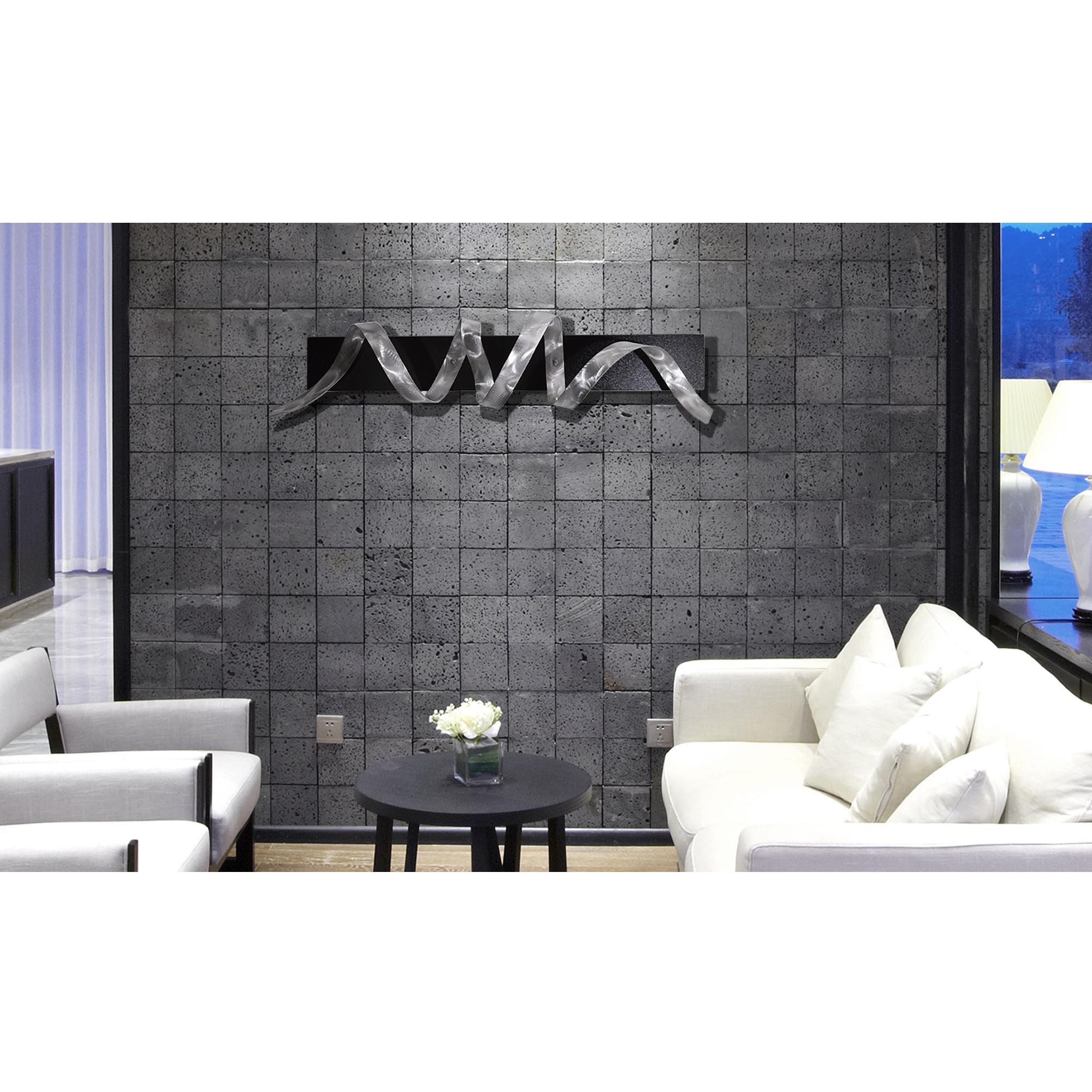 Metal Wall Art Silver & Black 3D Wall Sculpture Indoor Etsy UK