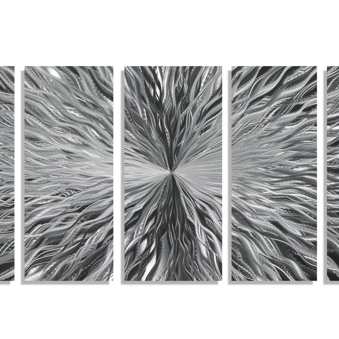 Large Modern Metal Wall Art in Silver Abstract Metal Wall Etsy