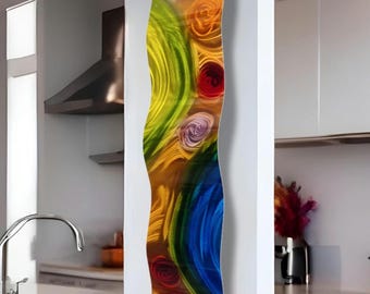 Colorful Metal Wall Art, Abstract 3D Wall Sculpture, Jon Allen