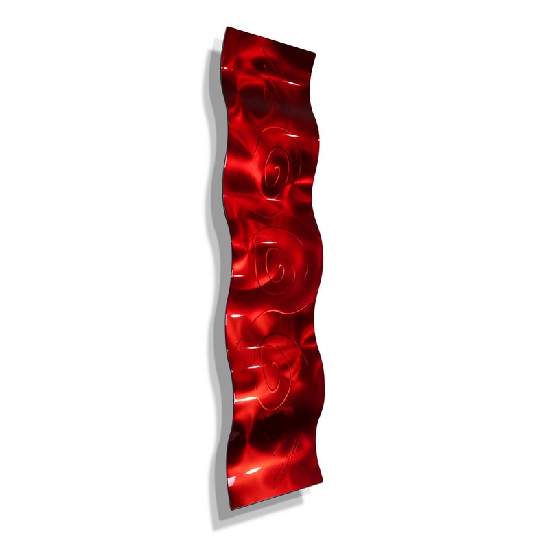 Red Metal Wall Sculpture Modern Metal Accent Abstract Indoor Etsy
