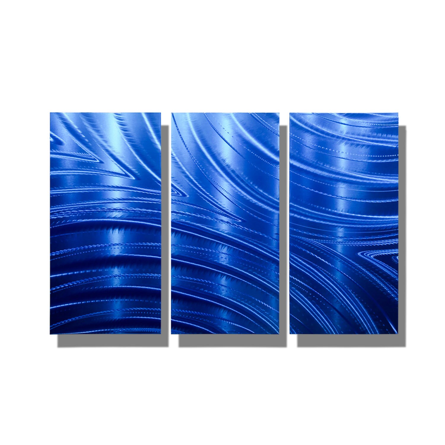 Blue Metal Wall Art Multi Panel Wall Art Abstract Painting Etsy