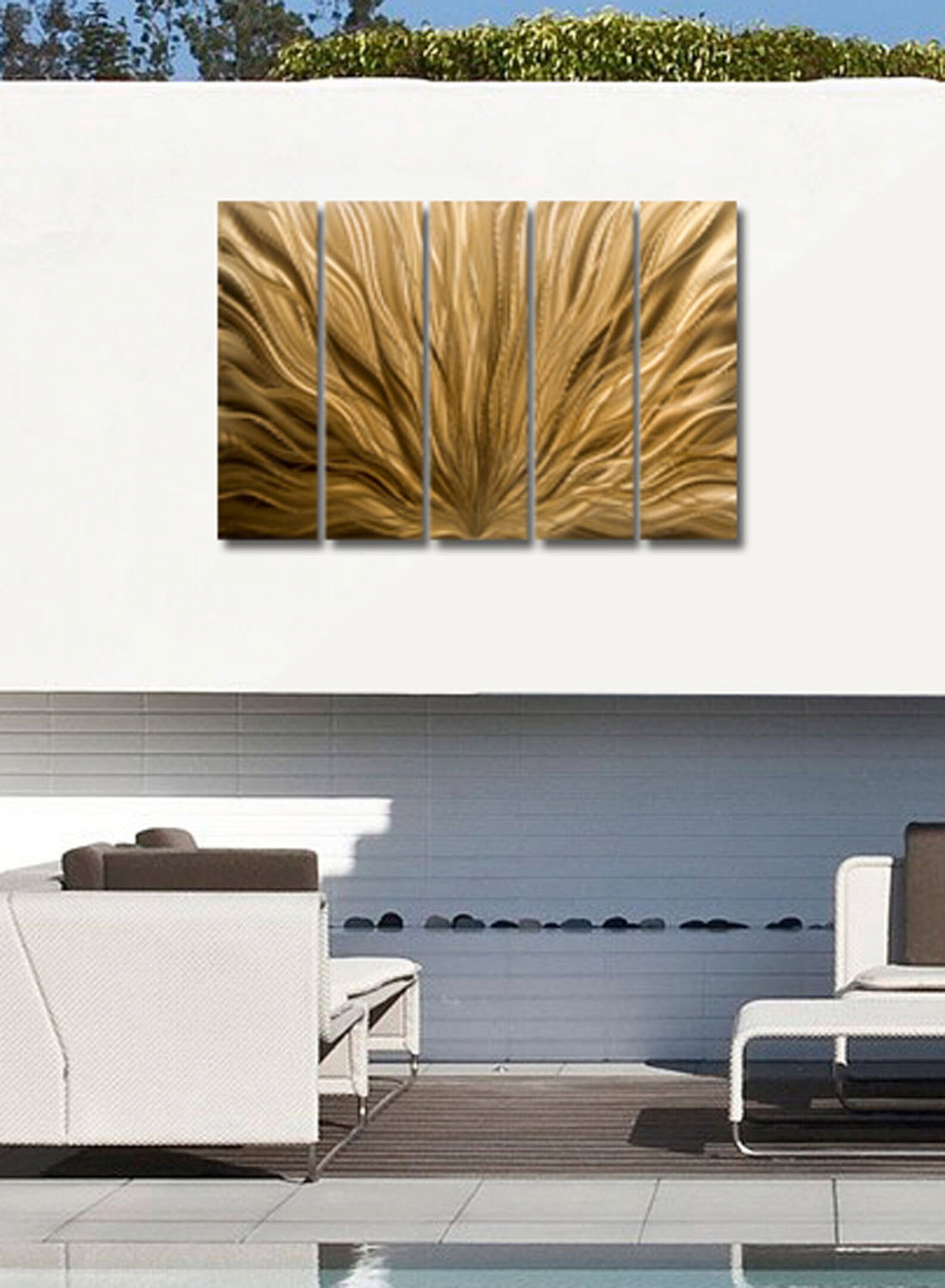 Large Modern Wall Sculpture Multi Panel Wall Art in Copper Etsy
