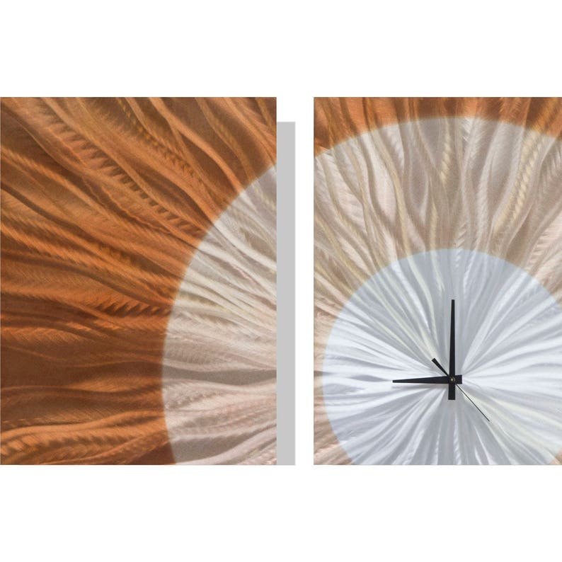 Large Metal Wall Clock Abstract Functional Art Modern - Etsy