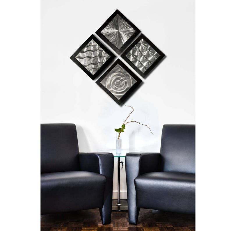 Contemporary Metal Wall Art Multi Panel Wall Art Abstract Etsy