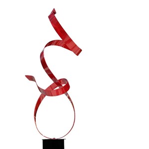 Metal Sculpture, Indoor Outdoor Art, Abstract Garden Decor Large Yard Sculpture, Contemporary Art Holiday Decor Red Allure 24 by Jon Allen zdjęcie 1