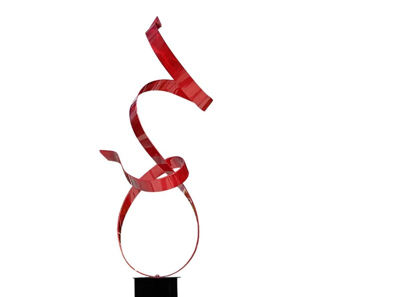 Metal Sculpture, Indoor Outdoor Art, Abstract Garden Decor Large Yard Sculpture, Contemporary Art Holiday Decor Red Allure 24 by Jon Allen zdjęcie 1