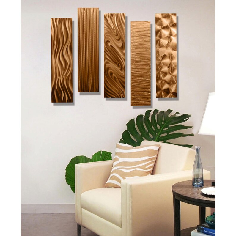 Large Modern Metal Wall Art in Copper Contemporary Wall Etsy