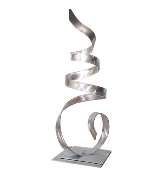 Abstract Centerpiece Art, Silver Sea Breeze Accent, 18 Abstract Centerpiece Art, Silver Sea Breeze Accent, 18