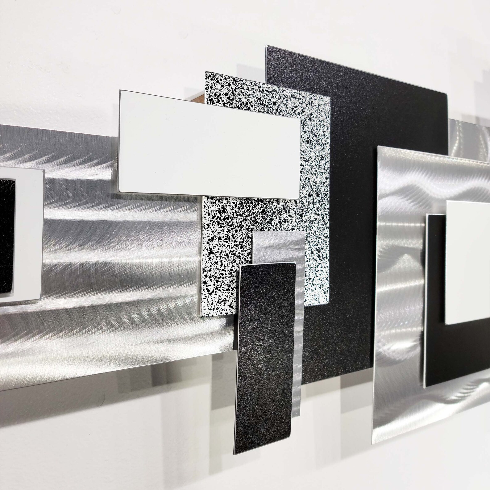 Black & White Metal Wall Art Large Geometric Art Abstract 3D - Etsy