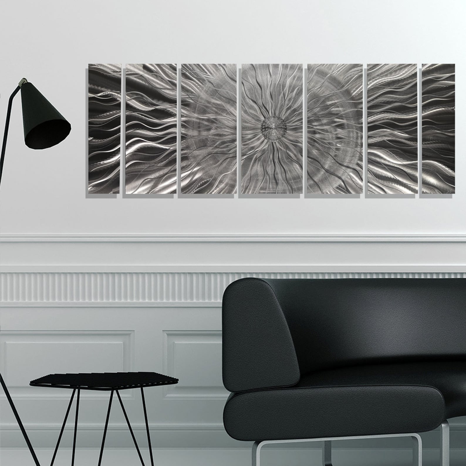 Huge Contemporary Metal Wall Art in Silver Abstract Wall Etsy