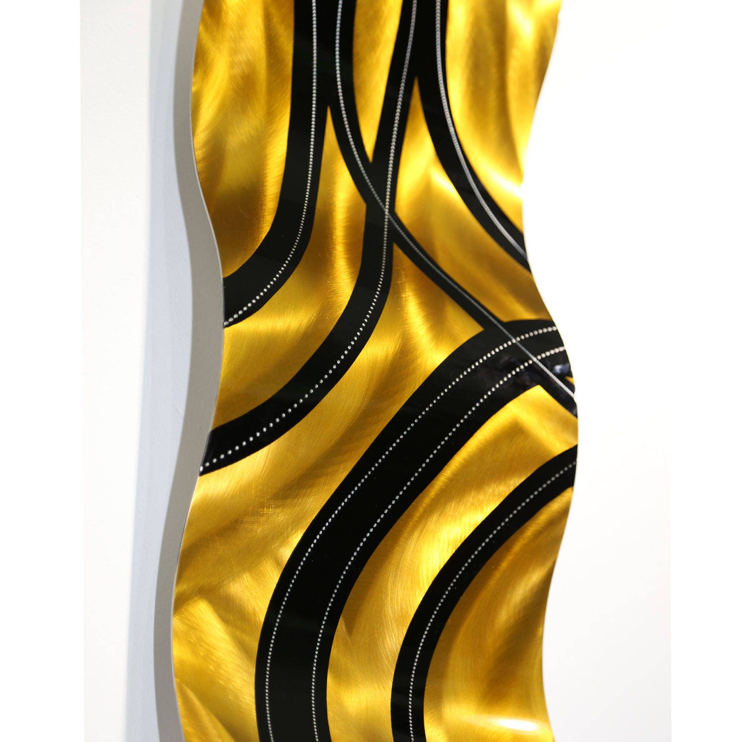 Gold & Black Metal Wall Art Indoor Outdoor Wall Art Abstract Etsy